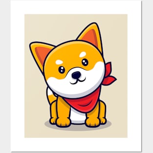 Cute shiba inu bee akita inu shibainu akitainu kawaii Posters and Art